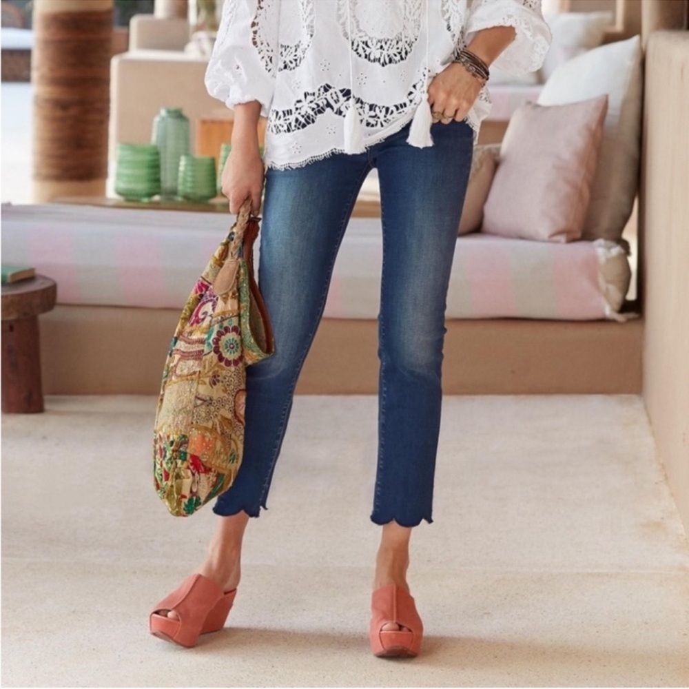 DRIFTWOOD Candace Scalloped Hem Skinny Jeans Sz 27